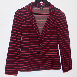 Red and Black Striped Blazer